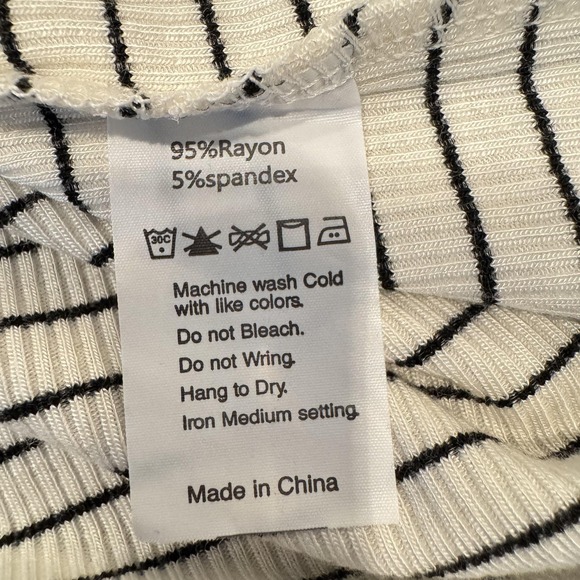 Michelle Mae Tank Top Womens 3XL White Black Striped Sleeveless‎ Henley Shirt - Picture 6 of 6